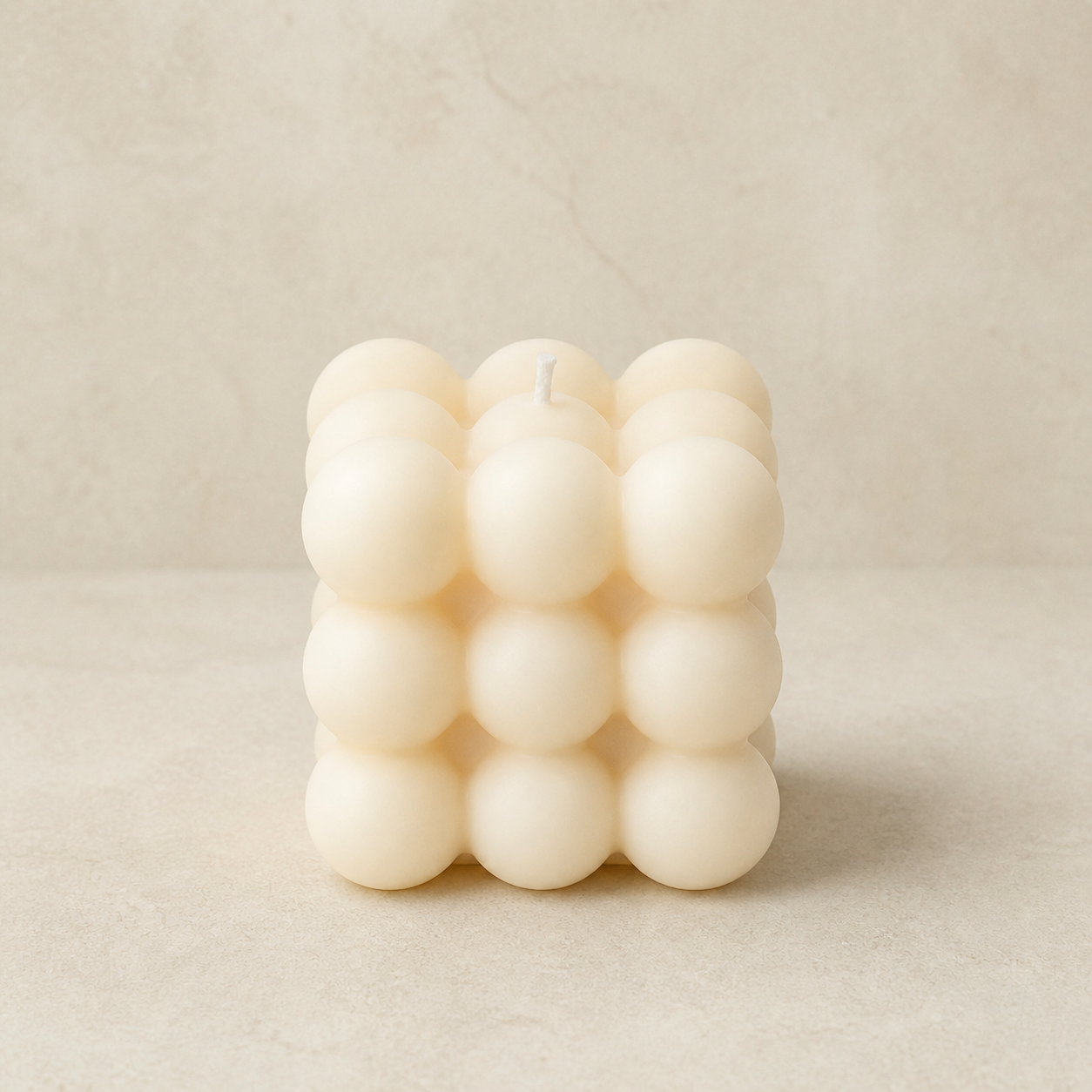 Ivory matte bubble candle
