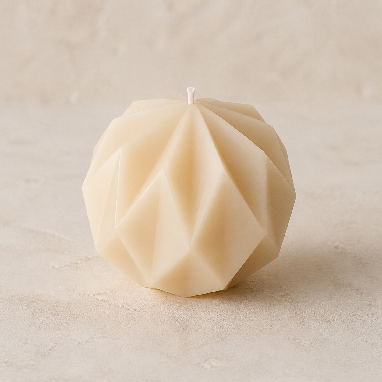 Ivory faceted globe candle